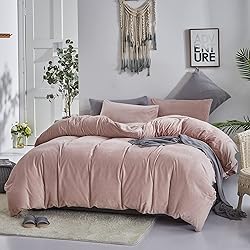 Luxlovery Pink Velvet Comforter Set Cal King Blush