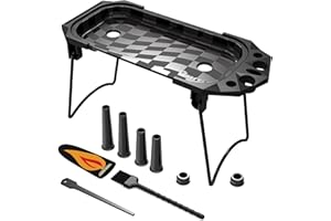 OZCHIN Foldable Metal Tray Set, Stylish Tray with Cleaning Brush & Scoop Card, Portable Space-Saving Organizer for Home or Travel, Great