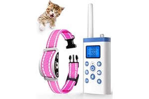 PaiPaitek Cat Shock Collar with Remote, Cat Training Collar for Cat Stop Meowing, Cat Meow Collar with 2 Modes Remote Training and Auto Anti-Meow, Safe and Helpful