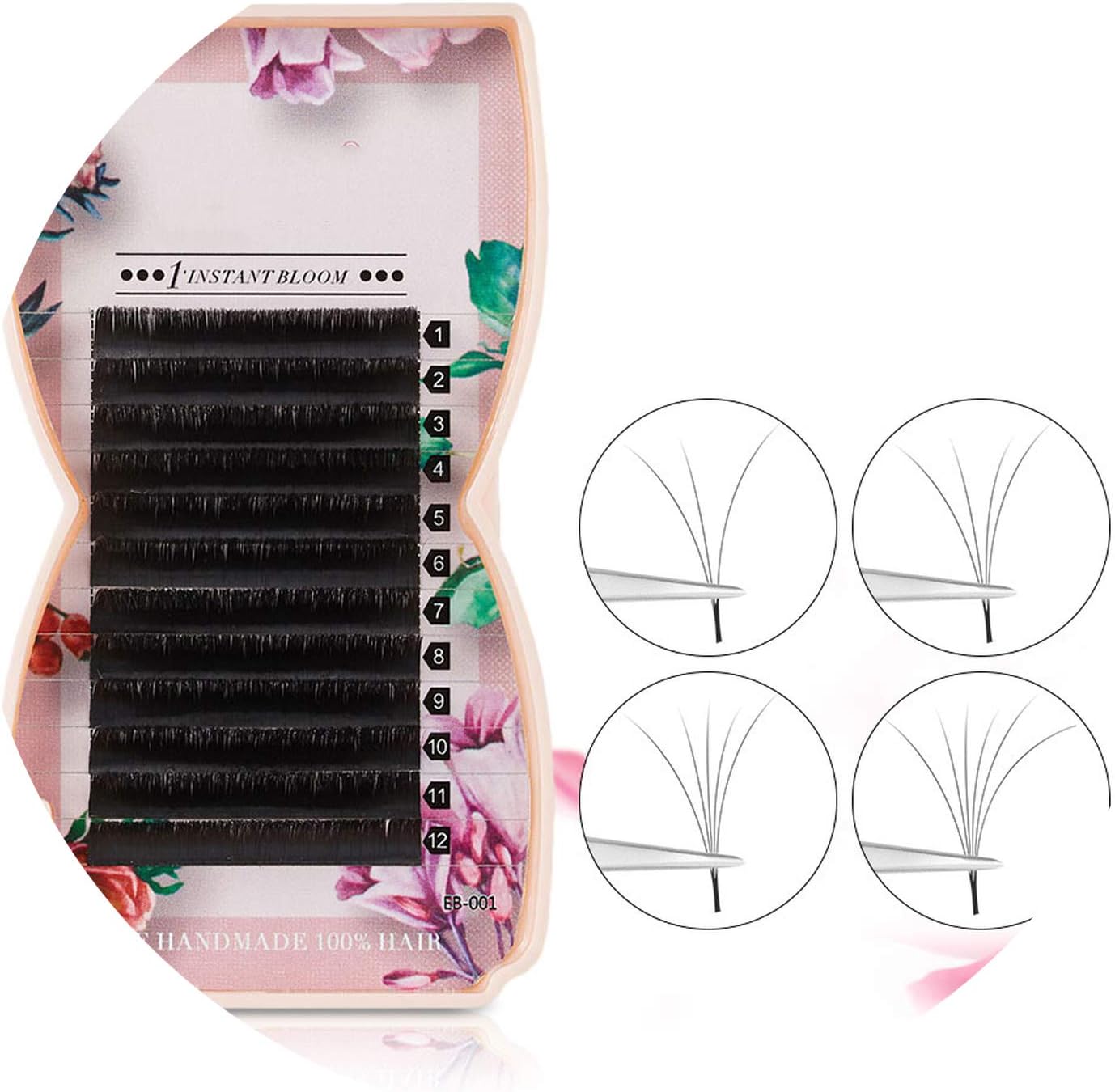 False Volume Lashes Blossom Eyelash Extension Bloom 3D Mink Magnetic Camellia Fake Eyelashes Extensions,D,0.05mm,13mm 12-13-14