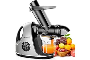 Juicer Machines, Vividmoo Masticating Juicer machines with 3-Inch Wide Chute, 2-Speed Modes & Reverse Function, Powerful Fruit Cold Press Juicer, Dishwasher Safe Slow Masticating Juicer