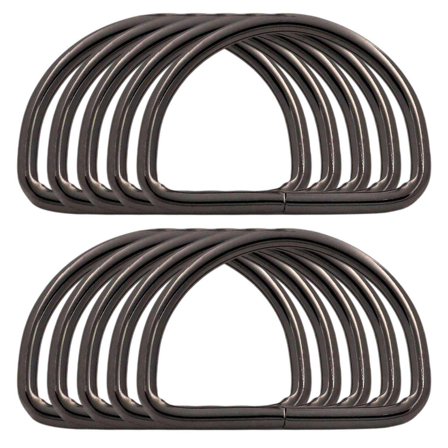 BIKICOCO Metal D-Rings Buckle, 2 Inch Non-Welded for Webbing Sewing DIY - Gunmetal - Pack of 10 โ image 1
