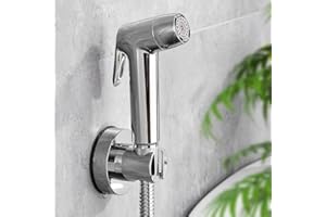 HOANMPY Handheld Bidet Sprayer for Toilet, Muslim Shower Bidet Attachment for Toilet, Cloth Diaper Toilet Sprayer, Jet Spray for Toilet with Bidet Hose for Feminine Wash (Chrome)