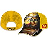 Checkered Flag Sports Joey Logano #22 NASCAR 2025 Sublimated Car Mesh Trucker Hat Yellow