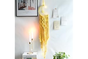 JOBOSI Moon Handmade Dream Catcher, Boho Hippie Decor, Wall Hanging Decor, Bedroom Decor, Room Decor, Gifts for Girls, Women,Teenagers, Mother, Friends