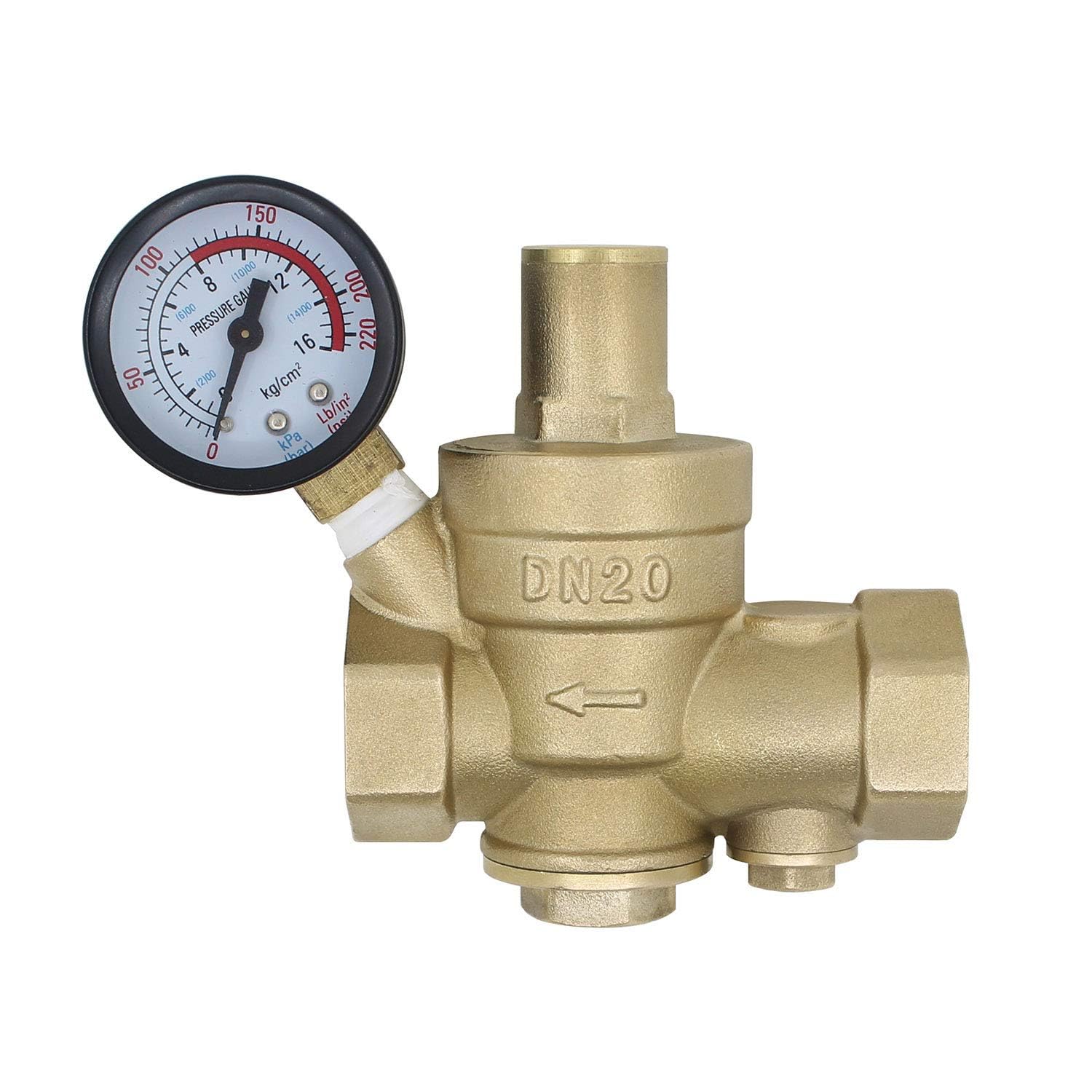 Adjustable Pressure reducing Valve with able Filter - 1/2 3/4 1 1-1/4 1-1/2 2 inch - Water Pressure Regulator Valve (DN20-3/4 inch)