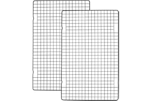 Tebery 2 Pack Black Heavy-Duty Wire Cooking Rack Baking Racks, 16" x 10" Nonstick Baking & Cooling Grid for Roasting, Cooking