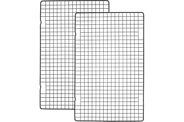 Tebery 2 Pack Black Heavy-Duty Wire Cooking Rack Baking Racks, 16" x 10" Nonstick Baking & Cooling Grid for Roasting, Cooking