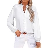 AGSEEM Womens Chiffon Button Down Shirts Lantern Long Sleeve Boho Floral Print Dressy Business Casual Blouses Tops 2026