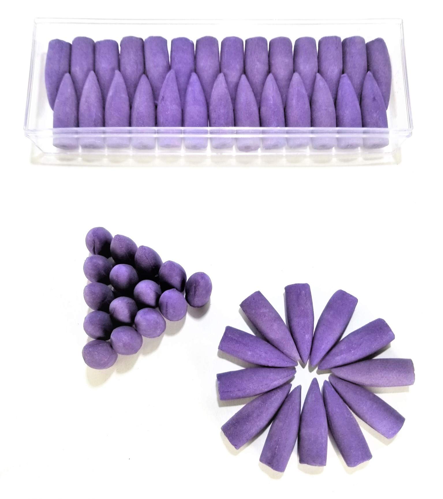 Lavender Scented Backflow Large Incense Cones ☆ 50 Pieces in Protective Hard Case ☆ Backflow Incense Cones ☆ DinnX Incense by Double D's Discounts