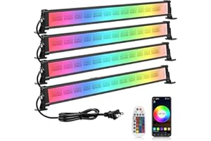 MEIKEE 42W Wall Washer Lights, RGBCW Smart APP Waterproof Outdoor LED Strip Light Bar, RGB Color Changing Dimmable DJ Stage Lighting for Christmas Halloween Birthday Party 4 Pack