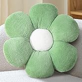 FIONOUT Green Throw Pillow - Soft Flower Pillow Decorative Throw Pillows, 15.7In Cute Daisy Pillow for Bed & Classroom, Fun F