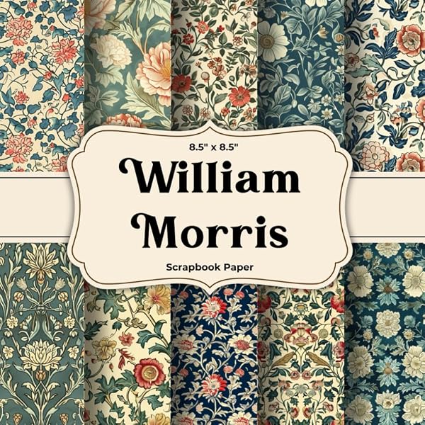 William Morris Musterpapier | Vintage-Blumen Scrapbook-Papierblock 30,5x30,5 Cm