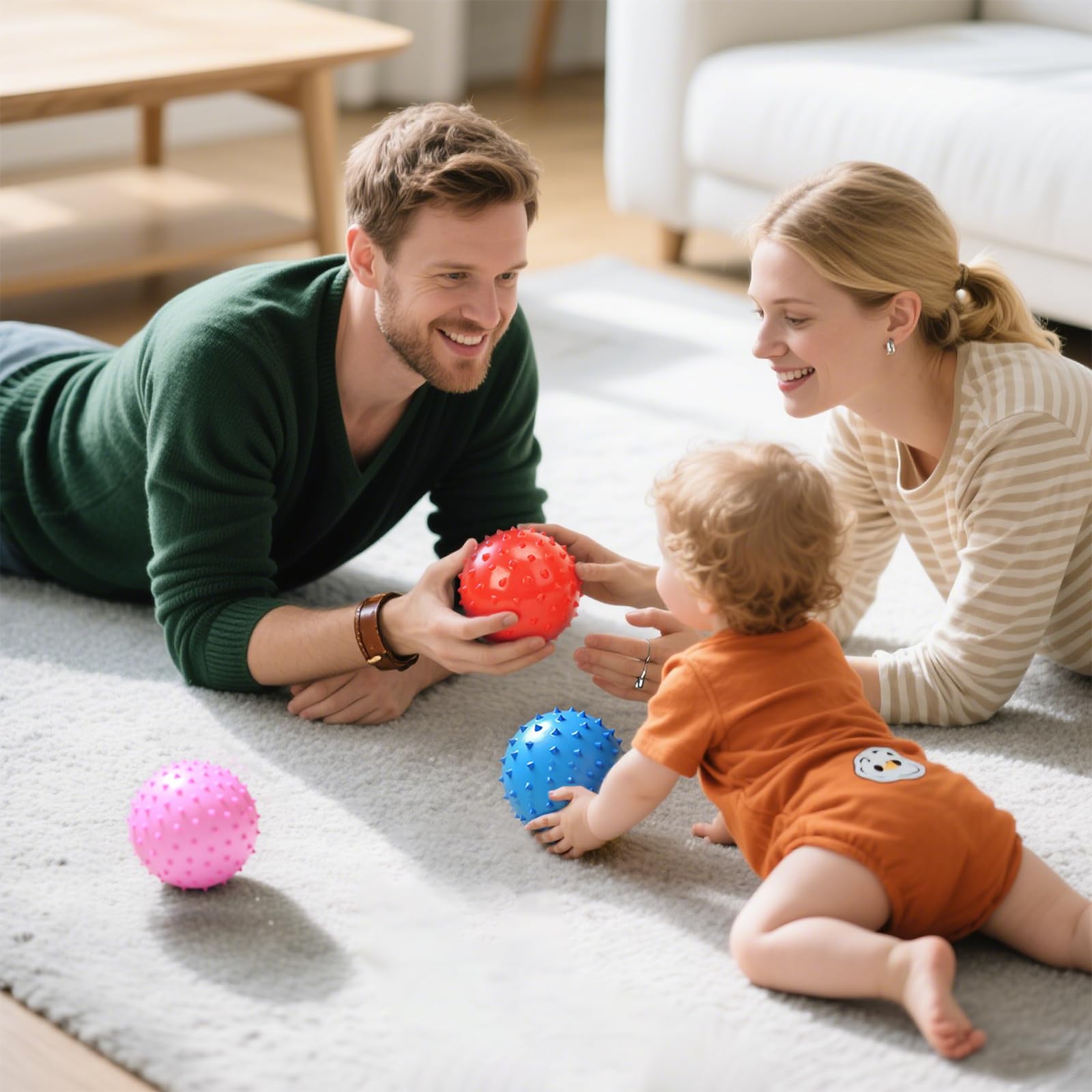 LOVEINUSA 12 Pack Bouncy Ball Knobby Massage Ball, 5