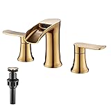 Yundoom Brushed Gold Widespread Bathroom Faucet, 8