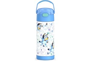 THERMOS FUNTAINER 14 Ounce Stainless Steel Vacuum Insulated Bottle, Bluey