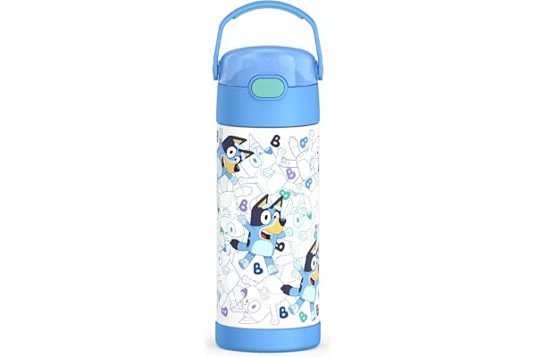 THERMOS FUNTAINER 14 Ounce Stainless Steel Vacuum Insulated Bottle, Bluey