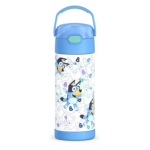 THERMOS FUNTAINER 14 Ounce Stainless Steel Vacuum Insulated Bottle, Bluey