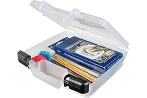 ArtBin 6972AB 10 inch Quick View Deep Base Carrying Case, Portable Art & Craft Organizer with Handle, [1] Plastic Storage Case, Translucent