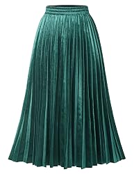 Pavied Pleated Skirt Flowy Skirt Long Skirt Long Maxi Skirts Elastic Tiered Flowy Long Skirt Elastic Tiered Swing A Line Beach High Waisted Women Fall Clearance Items Black S