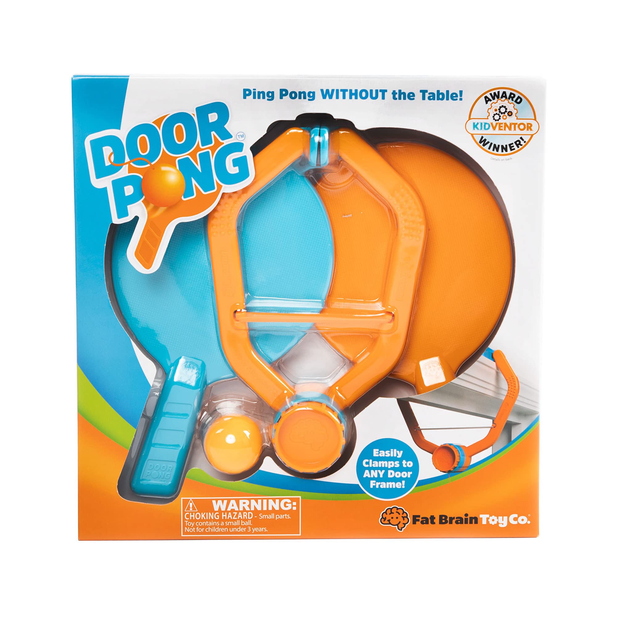 Fat Brain Toys F195 Fat Brain Door, Ping Pong Without Table, Includes Clamp with Tethered Ball and 2 Paddles, Suitable for Kids from 6 Years +, Multicoloured, 50118 — image 1