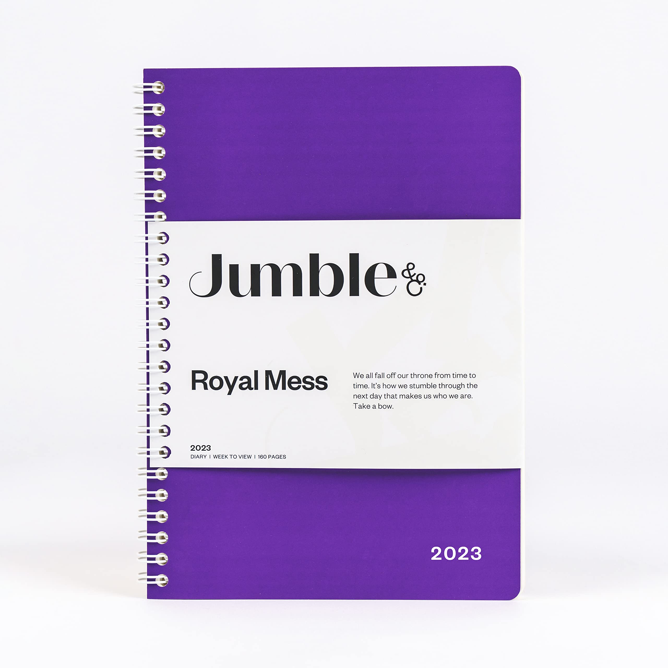 Jumble & Co Convo A5 Week to View Wiro Bound 2023 Diary Royal Mess Purple - Weekly Journal with dotted pages