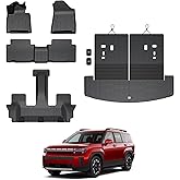 GALVAGNITE Floor Mats for 2024 2025 2026 Hyundai Santa Fe 6-Seat/7-Seat (Fit Hybrid and Fuel), All Weather TPE Floor Mat and 2-in-1 Cargo Mat with Backrest Mat for Santa Fe Accessories