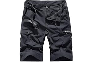 KOLONGVANGIE Quick Dry Hiking Shorts Men's Cargo Casual Outdoor 4-Way Stretchy Lightweight Summer Short with Multi Pockets 30-46 (No Belt)