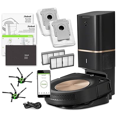 iRobot Roomba s9+ (s955020) Robot Vacuum Bundle with Automatic Dirt Disposal- Wi-Fi Connected, Smart Mapping, Ideal for Pet Hair (+1 Extra Edge-Sweeping Brush, 1 Extra Filter)