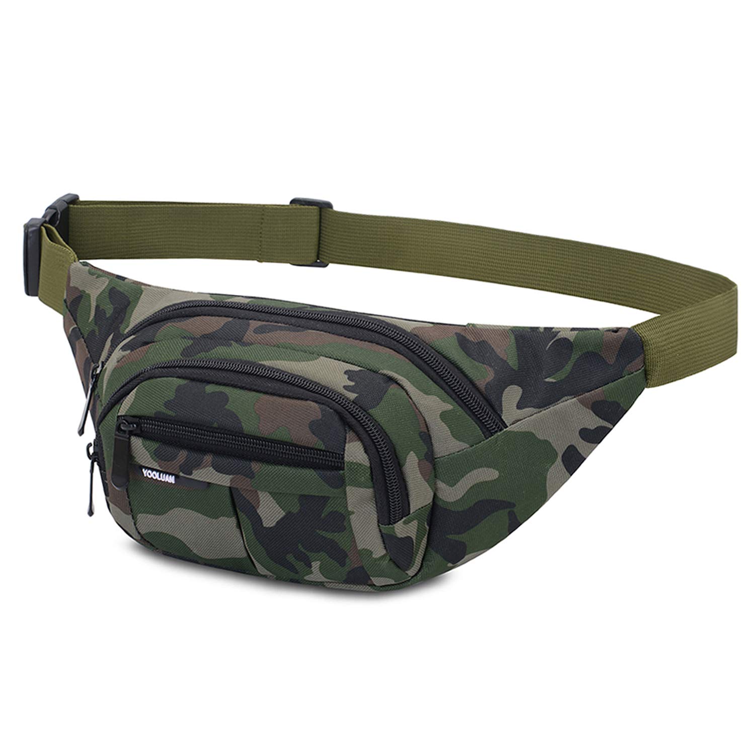 Waterproof Bum Bag Waist Fanny Packs Travel Hiking Outdoor Sport Money Hip Bag Pouch Pack Holiday Running Belt (Green#1)