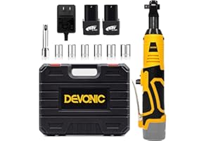 XGOLD Electric Ratchet Wrench 3/8 Set,40ft-lbs 400RPM 16.8V Cordless Ratchet Wrench,Electric Socket Wrench With 2 Batteries,6 Sockets,1/4” Adapter And Fast Charger