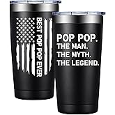 BIRGILT Pop Pop Gifts from Grandkids - Poppop Gifts from Grandchildren - Best Poppop Ever Gift for Christmas, Thanksgiving, Birthday, Fathers Day - Pop Pop Tumbler 20oz