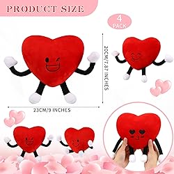 Syhood 4 Pcs Heart Stuffed Plush for Valentine's