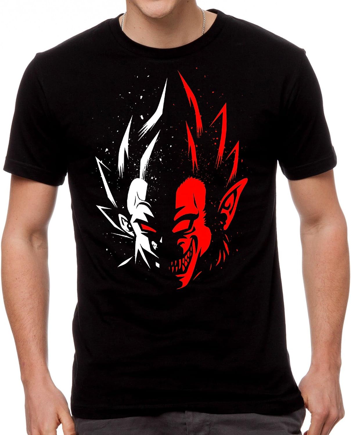HOT TOPIC APPAREL Dragon Ball Vegeta Two Face Goku T-Shirt