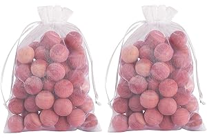 Brite Lightingtech Cedar Balls for Closets and Drawers, Red Cedar Balls for Clothes Storage 60PCs with 2 Satin Bags