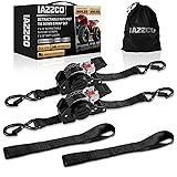 IAZZCO Retractable Ratchet Tie Down Straps - 1 Inch