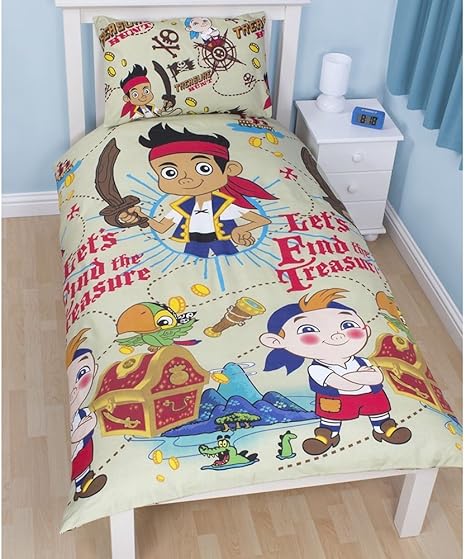 Amazon ディズニー Disney ジェイクとネバーランドのかいぞくたち キッズ 子供 ボーイズ 掛け布団カバー 枕カバーセット キャラクターべディング キッズ寝具カバーセット 男の子 イギリスシングル マルチカラー 布団セット オンライン通販