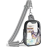 LATMAP DOUBLE ZIP Clear bags Stadium Approved Crossbody Sling Bag Fanny Pack Purses for Women Men Belt bag for Stadium Events