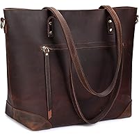 バッグ vintage leather hand bag S-ZONE Vintage Genuine Leather Shoulder Bag Work Totes for Women