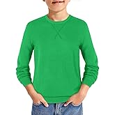 Haloumoning Boys Sweater Kids Casual Crewneck Long Sleeve Pullover Tops Fall Fashion Clothes 5-14 Years