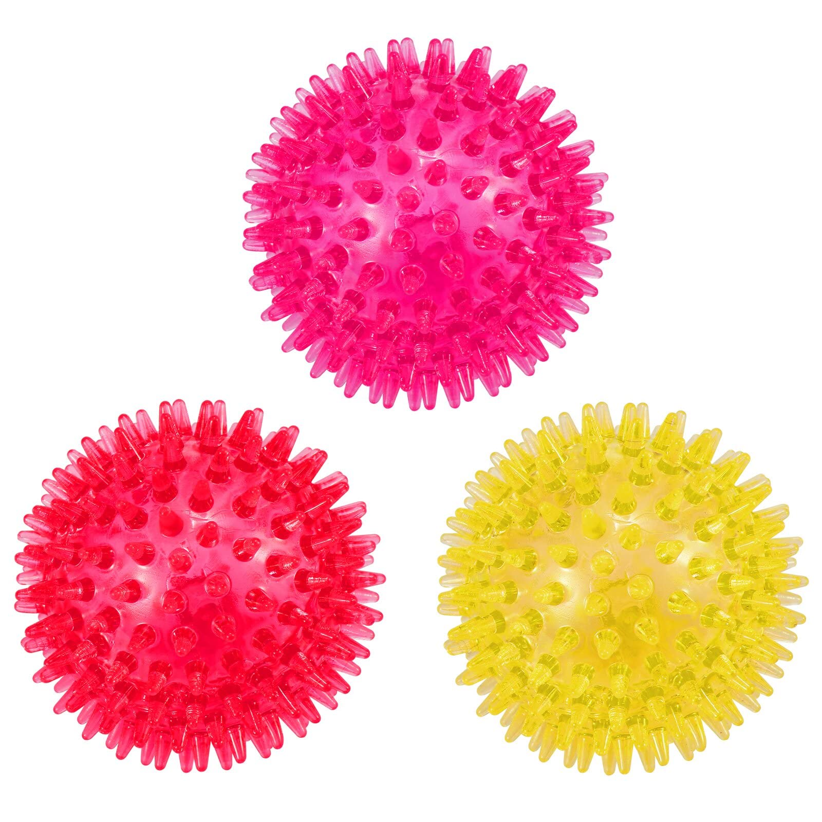 Petizer 3-Pack 6.5cm Squeaky Ball Toys for Dogs - Chew Spiky, Floatable Pool Toy, Toss Fetch for Puppy, Rubber TPR, Teeth Cleaning, Boredom Relief for Small and Medium Dogs