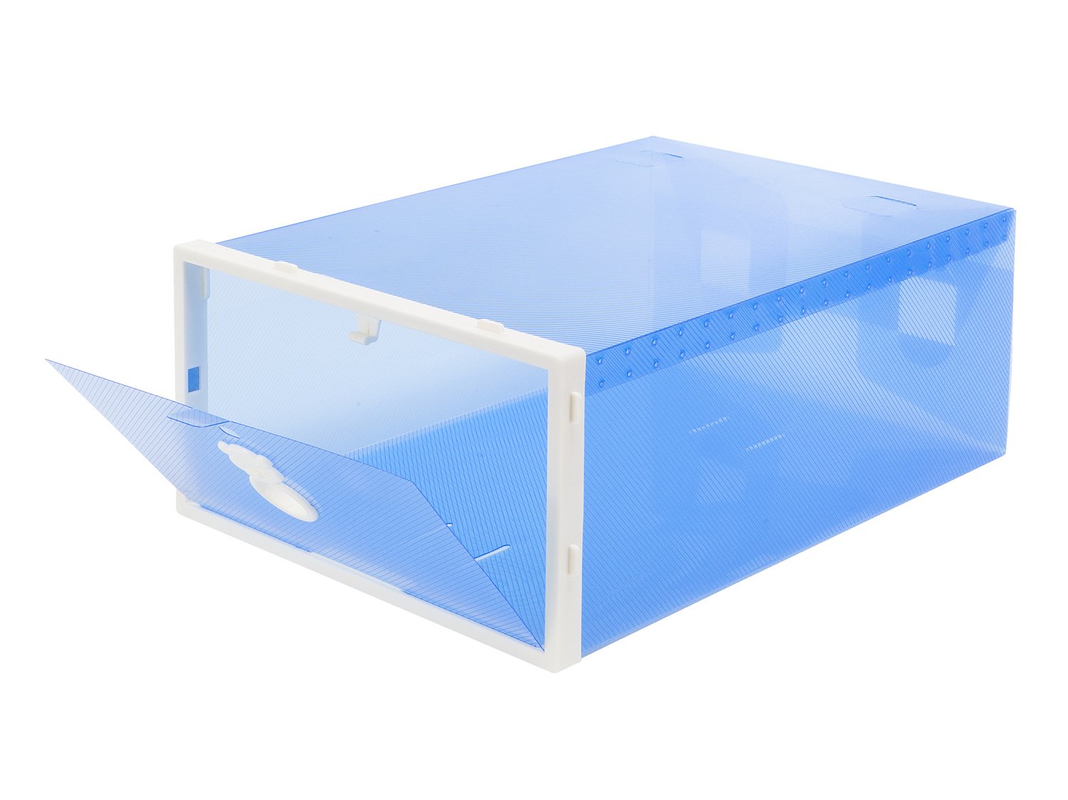 Smilun Clear Stacking Closet Storage Box Clear Foldable Plastic Storage Shoe Storage Cabinet Drawers Organizer Shoe Boxes Storage Containers Blue Bear12PCs