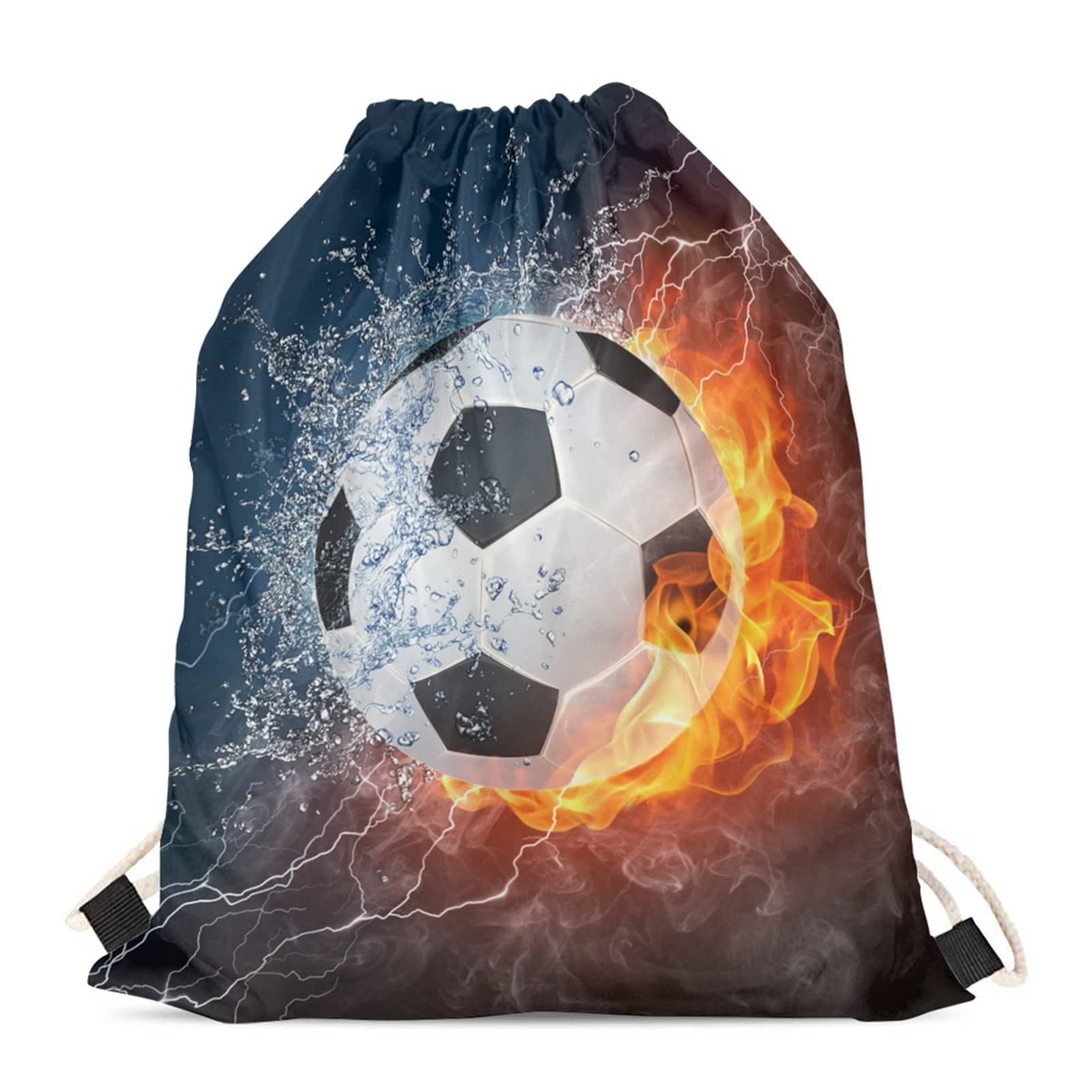 Showudesigns Children Drawstring Backpack String Sack Gymbag Soccer Design Outdoor Travel Storage