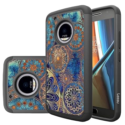 LEEGU Dual Layer Shock Absorption Case for Moto G5 Dominican