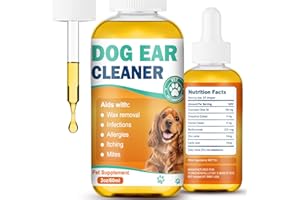 Dog Ear Cleaner and Infection Treatment,Natural Ear Drops for Dogs, Gentle Relief for Itching, Irritation, Wax Build-Up & Inf