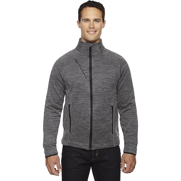 ジャケット・アウター ALOUND VENTILATION CITY NYLON SETUP GRAY Ash City - North End Men's Flux Mélange Bonded Fleece Jacket