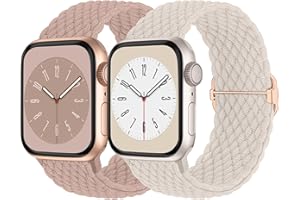 BUTIFACION Braided Solo Loop Compatible with Apple Watch Band 38mm 40mm 41mm 42mm 44mm 45mm 46mm 49mm Women Men, Adjustable Stretchy Bands Elastic Sport Wristbands for iWatch Series 10 9 8 7 6 5 4 3 2 SE Ultra 2