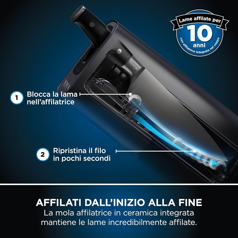 StaySharp, Set Coltelli da Cucina con Ceppo e Forbici, Acciao Inox