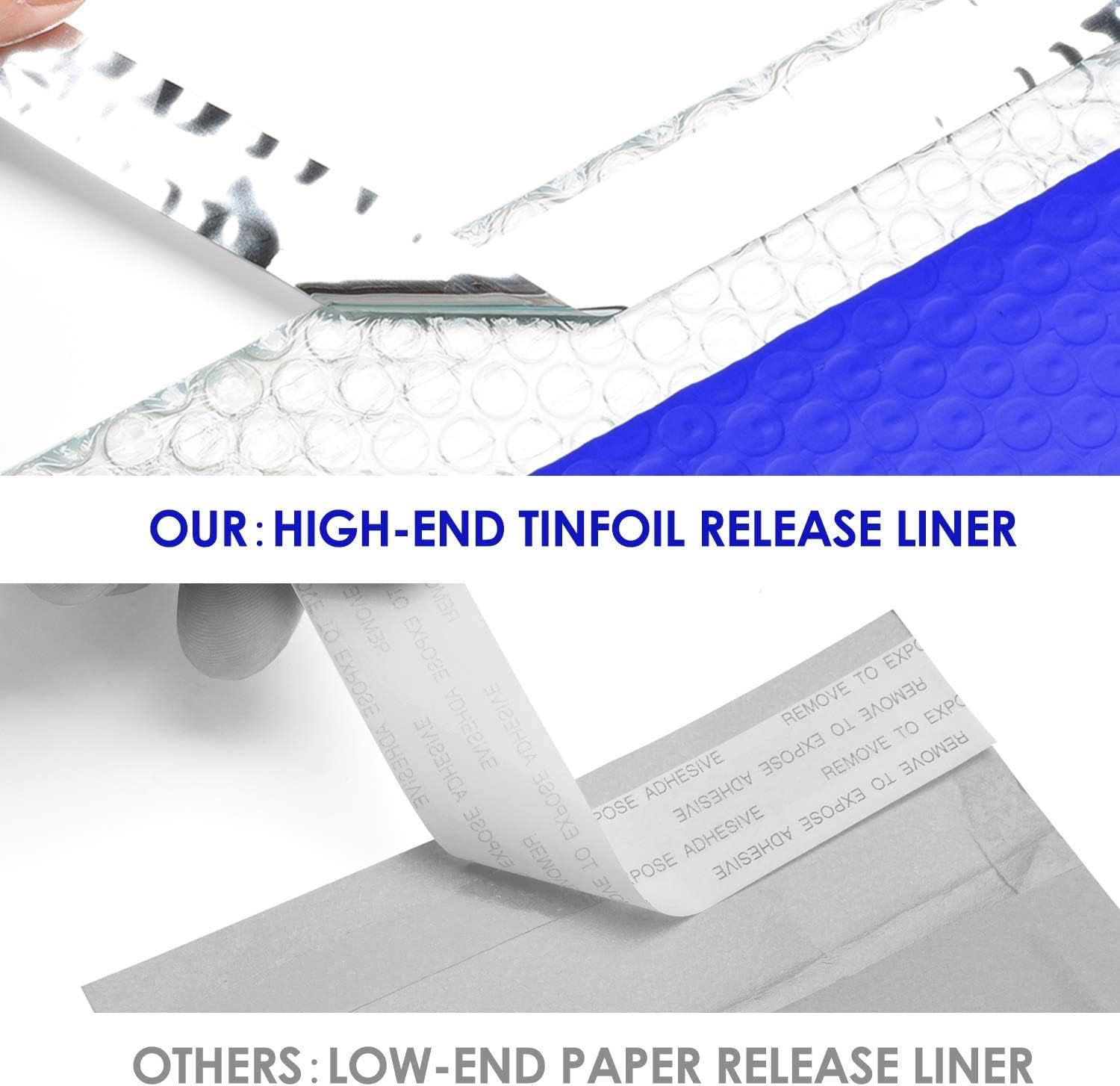 Switory 50pcs Poly Bubble Mailers A5 Padded Envelopes Bubble Lined Poly Mailer Self-Seal for Packaging 15.3cmx22.9cm - Blue - Image 4