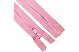 Sawoake 2PCS #5 14 Inch Separating Jacket Zippers for Sewing Coats Jacket Zipper Pink Molded Plastic Zippers Bulk Tailor DIY Sewing Tools for Garment/Bags/Home Textile